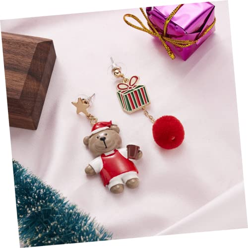 Ipetboom Asymmetrische Bär Ohrhänger aus Plüsch Modische Statement Ohrringe für Frauen Leichte und Komfortable Modeschmuck Geeignet für Alltag Party und Geschenkideen von Ipetboom