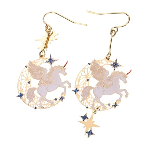 Ipetboom Asymmetrische Einhorn Ohrstecker für Mädchen Kreative Legierungs Ohrringe Schlichte Kleine Ohrschmuck für Alltag Party und Festliche Anlässe von Ipetboom