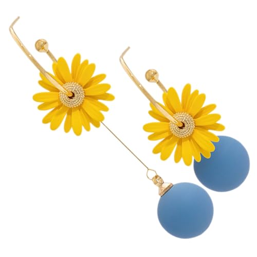 Ipetboom Asymmetrische Gelbe Daisy Ohrhänger Damen Blüten Design Ohrschmuck mit Perlen Statement Ohrringe für Alltag Party und Ipetboom Asymmetrische Gelbe Daisy Ohrhänger Damen Blüten Design Ohrschmuck mit Perlen Statement Ohrringe für Alltag Party und von Ipetboom