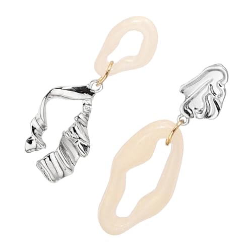 Ipetboom Asymmetrische Metall Falten Ohrhänger Damen und Mädchen Leichte Langlebige Legierung Tropfenohrringe für Alltag Hochzeit Party Minimalistische Statement Accessoires von Ipetboom