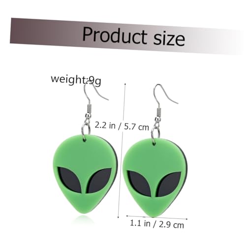 Ipetboom Ausgefallene Ohrringe Grün Kreative Ohrhänger mit Übergroßem Design Modischer Ohrschmuck für Frauen Originelle Geschenkidee für Party und Alltag von Ipetboom