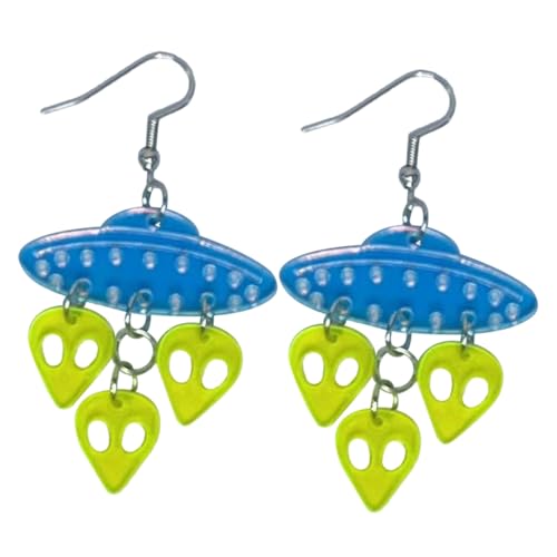 Ipetboom Außergewöhnliche Raumschiff Ohrringe Damen Kreative Hängende Ohrschmuck Komfortabel Hautfreundlich Geeignet für Alltag Party Reise und Besondere Anlässe von Ipetboom