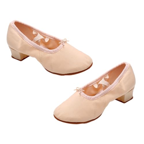 Ipetboom Ballettschuhe Damen Low Heel Weiche Ledersohle Atmungsaktiv Komfortabel Für Ballett Yoga Bühnenauftritt Tanzen von Ipetboom