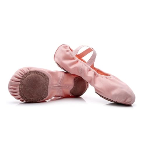 Ipetboom Ballettschuhe für Damen mit Elastischem Spannband Hautfarbene Ballettschläppchen mit Geteilten Sohlen Atmungsaktiv rutschfest für Yoga Ballett Modern Dance von Ipetboom