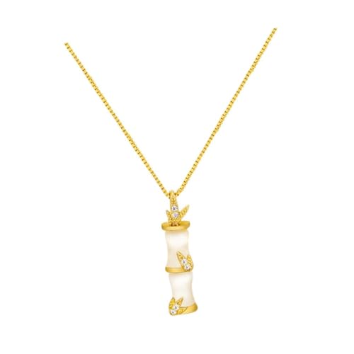 Ipetboom Halskette Mit Bambusgelenk Anhänger Aus Metall Für Damen Leicht Und Langlebig Für Partys Reisen Strand Festivals Vergoldet Fashion Schmuck von Ipetboom