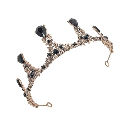 Ipetboom Barockstil Haarkrone Schwarz Elegant Attraktive Brautkrone Hochzeit Diadem Damen Schmuck Brautkleid Zubehör von Ipetboom
