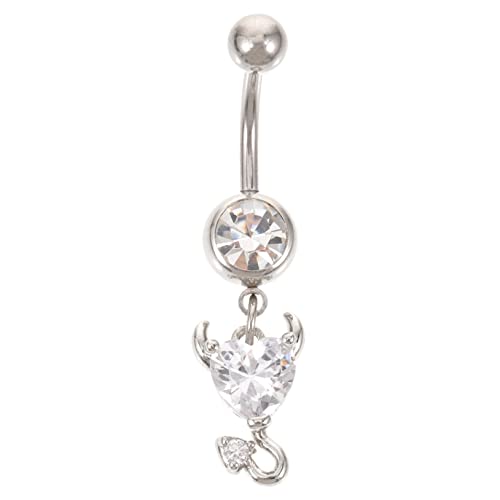 Ipetboom Bauchnabelpiercing Herz Edelstahl Weißzirkonia Poliert Damen Bauchnabel Schmuck Elegant Für Schwimmbad Strand Party von Ipetboom