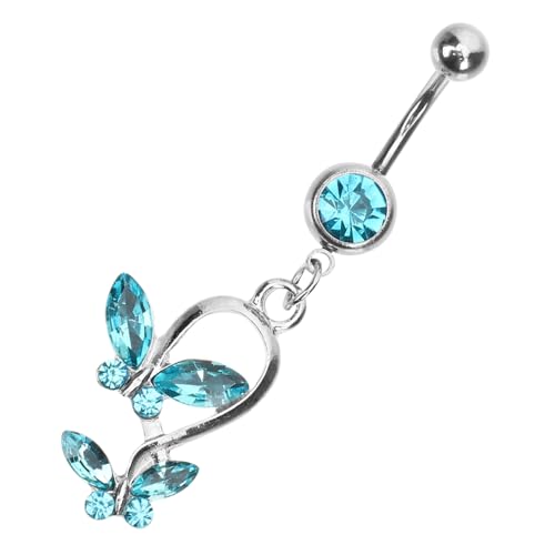 Ipetboom Bauchnabelpiercing Zirkonia Schmetterling Bauchnabelring Körperschmuck Damen Strandparty von Ipetboom