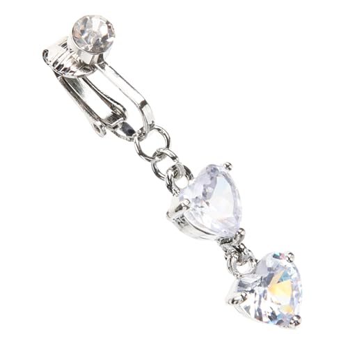 Ipetboom Bauchnabelring Damen Schmuck Fake Bauchnabelpiercing Herzform Alloy Körperpiercing Modeaccessoire für Party Festival Tanz von Ipetboom