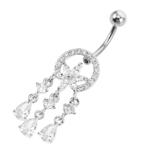 Ipetboom Bauchnabelring Aus Edelstahl Mit Baumelndem -design Für Frauen Körperpiercingring Bauchnabelschmuck Ohne Branding von Ipetboom