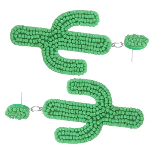 Ipetboom Beaded Dangle Ohrringe Damen Kreative Cactus Drop Ohrschmuck Grün Boho Stil Leicht Kombinierbar Alltag Party von Ipetboom