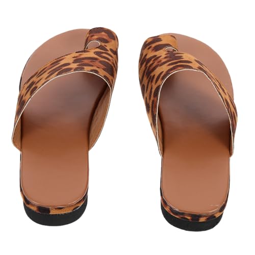 Ipetboom Bequeme Damen Sandalen mit Keilabsatz Atmungsaktiv Peep Toe Design Leicht und Langlebig Ergonomische Sohle für Optimalen Fußsupport für Strand und Sommermode Leopardmuster von Ipetboom