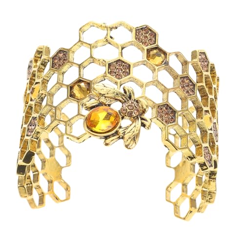 Ipetboom Bienenwaben Armband Damen Offenes Bangle Schmuck für Frauen als Geburtstagsgeschenk Weihnachtsgeschenk oder Valentinstag Stilvolles Design für Besondere Anlässe von Ipetboom
