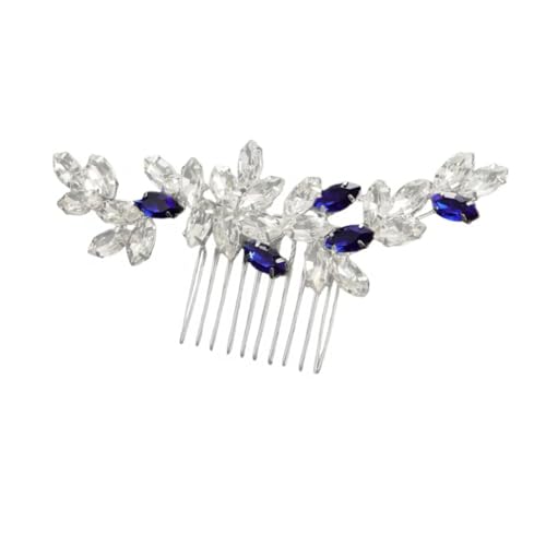 Ipetboom Blauer Brautschmuck Haarkamm mit Funkelnden Strasssteinen Langlebiges Legierungs Design Vielseitig Tragbar für Hochzeit Abschlussball und Accessoire für Braut und Brautjungfern von Ipetboom