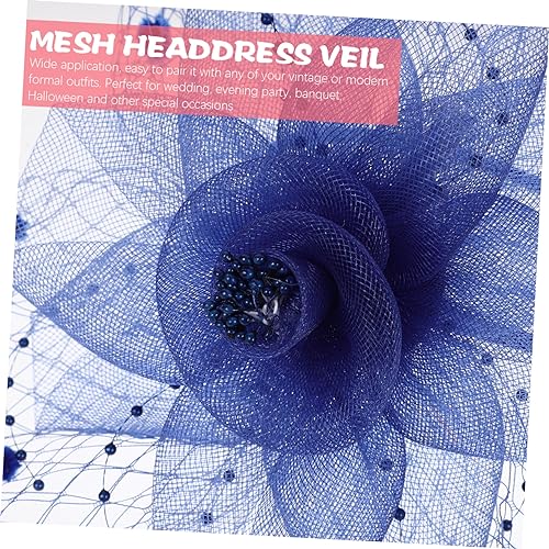Ipetboom Blaues Mesh Fascinator Headpiece Damen Haarreif für Hochzeit Braut Party Romantisch Eleganter Kopfschmuck Leichtes Netzmaterial Stilvoller Haarschmuck für Festliche Anlässe von Ipetboom