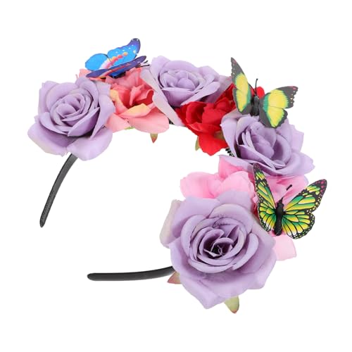 Ipetboom Blumen-Schmetterlings-Kopfschmuck haarschmuck für damen haarzubehör für damen Blumenstirnband Braut-Hochzeits-Stirnband Schmetterlings-Stirnbänder dekoratives Stirnband gotisch von Ipetboom