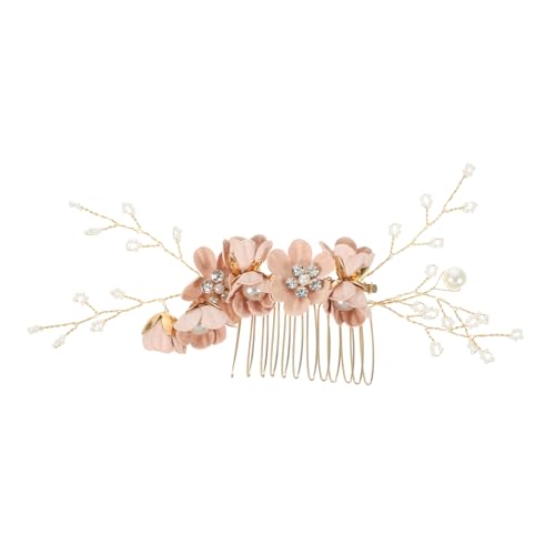 Ipetboom Seitlicher Haarkamm Blumen Haar Kämme Hochzeit Haarspange Feenschmuck Für Frauen Haarschmuck Für Damen Hanfu Haarschmuck Tiara Wenig Frisch Kamm Rosa Brautjungfer Metall von Ipetboom