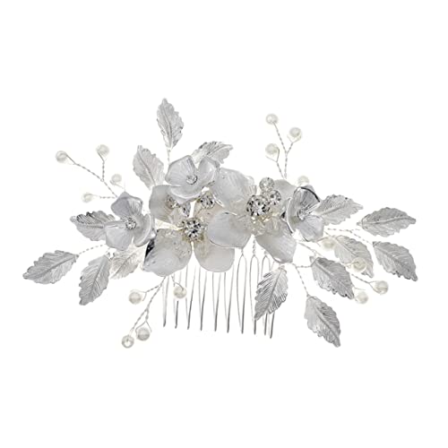 Ipetboom Blumenkamm Blumenblatt Haarkamm Brautjungfer Kopfbedeckung Brautkopfschmuck haarschmuck Tiara Strass Blumen Haarkamm Braut Hochzeit Haarkamm Strasssteine Zinklegierung von Ipetboom