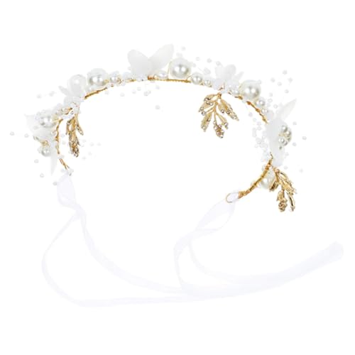 Ipetboom Blumenmädchen Haarreif mit Kristallperlen Stil Langlebiges Hautfreundliches Material Eleganter Haarschmuck für Hochzeit Kommunion und Festliche Anlässe Mädchen Kopfschmuck von Ipetboom