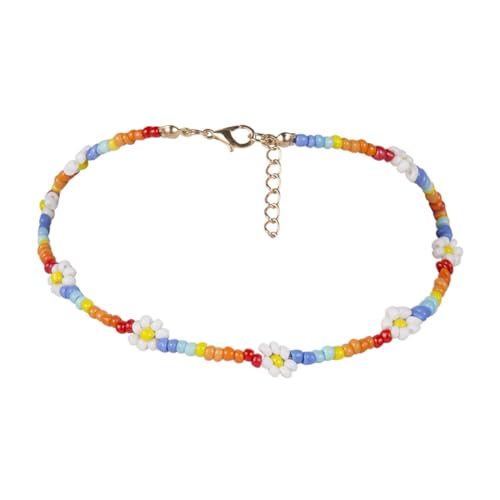 Ipetboom Boho Beaded Choker Halskette Damen Handmade Bunte Perlen Kette Sommer Strand Schmuck Leicht und Langlebig für Party Reise Alltag von Ipetboom