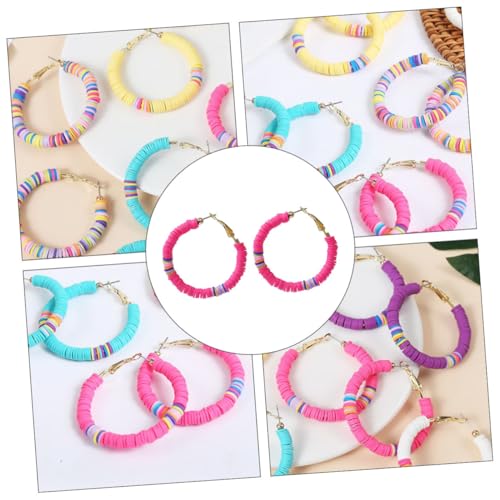 Ipetboom Boho Creolen Ohrringe Damen C Form Runde Bunte Leichte Clay Ohranhänger Modisch Dauerhaft Für Alltag Strandurlaub von Ipetboom