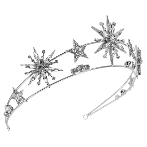 Ipetboom Braut Krone Stirnband mit Funkelnden Sternen Hochwertiger Hochzeit Haarschmuck Damen Tiara für Festliche Anlässe und Fotoshooting von Ipetboom
