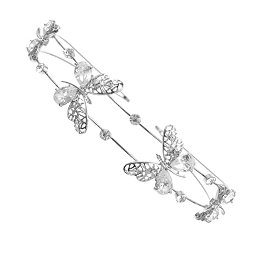 Ipetboom Braut Stirnband Stirnband Haarschmuck eleganter Party-Kopfschmuck Perlendekor Haargummis Haarband Hochzeitskopfschmuck Party Hochzeit Kopfschmuck aushöhlen Zinklegierung Haarring von Ipetboom