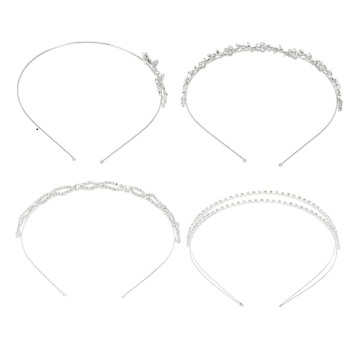 Ipetboom Braut-Tiara 4 Stück strass braut stirnband Stirnbänder Hochzeitskopfschmuck für die Braut hochzeitshaar schmuck wedding hair accessories Haarschmuck für die Hochzeit Tiara von Ipetboom