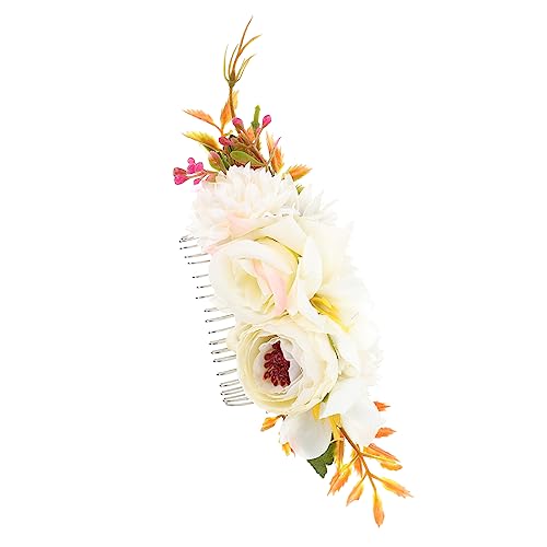 Ipetboom Braut Blumen Haar Kopfschmuck Hochzeit Haar Kamm Schmuck Rose Design Weiß Für Bräute von Ipetboom