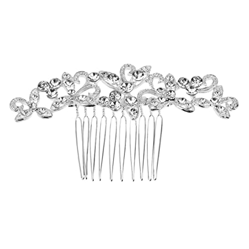 Ipetboom Brautperle Haarkamm Haarschmuck aus Strass Seitenkamm für Hochzeitshaare Braut Kopfschmuck Tiara Hochzeit Haarkamm Brautkamm Legierung Kopfbedeckung Stirnband Weiß von Ipetboom