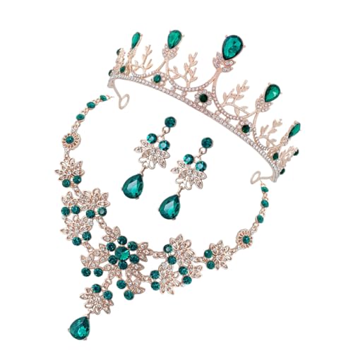 Ipetboom Brautschmuck Set Damen mit Strass Ohrringen und Halskette Grünes Design Eleganter Schmuck für Hochzeit Geburtstag Verlobung und Festliche Anlässe Ipetboom Brautschmuck Set Damen mit Strass Ohrringen und Halskette Grünes Design Eleganter Schmuck für Hochzeit Geburtstag Verlobung und Festliche Anlässe von Ipetboom