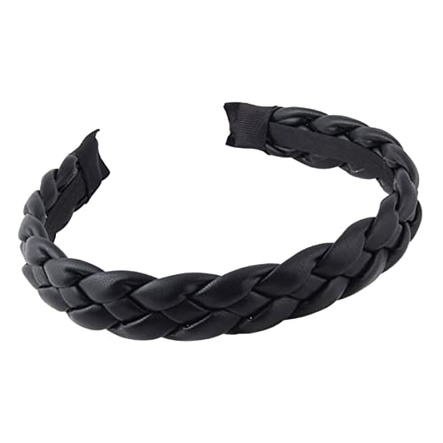 Ipetboom Breiter PU Leder Haarreif für Damen Vintage Geflochtenes Haaraccessoire für Partys Festivals und Alltagsmode Design für Einen Süßen Look von Ipetboom