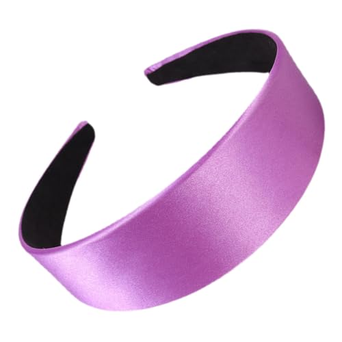 Ipetboom Breitkrempiges Stirnband aus Satin breites haarband Satin Haarband hellviolettes Stirnband Stirnbänder für Haargummi Haarschmuck Sommeraccessoires für Damen bilden von Ipetboom