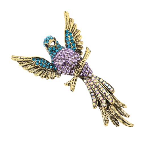 Ipetboom Brosche mit Bunten Kristallsteinen Vintage Stil Tiermotiv Modische Anstecknadel für Anzug Mantel Schal Herren Damen Kleidung Zubehör Festliche Outfit Dekoration von Ipetboom