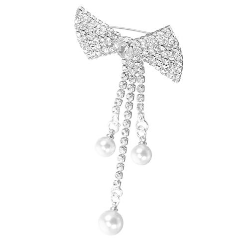 Ipetboom Strass Brosche für Damen Schleifenbrosche mit Quaste Perlenbrosche Anstecknadel für Hochzeiten Schmuck für Kleider und Taschen Einzigartige Geschenkidee für Frauen von Ipetboom