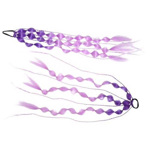 Ipetboom Bubble-Pferdeschwanz-Perücke 2 Stück Synthetische Geflochtene Extensions Mit Haargummis 23 6 Zoll Farbiges Haarband Haarteile Für Frauen Und Mädchen Farbverlauf von Ipetboom