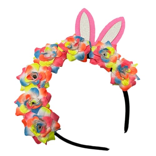 Ipetboom Bunte Kopfband mit Blumen Verstellbares Haarschmuck für Frauen und Erwachsene für Ostern und Partys und Stylisches Accessoire von Ipetboom