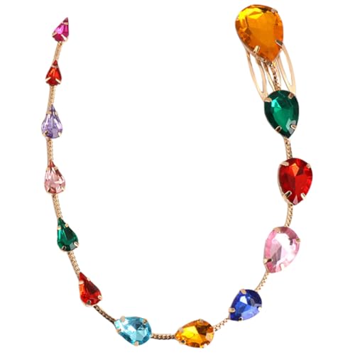 Ipetboom Bunte Wassertröpfchen Haarschmuck mit Strasssteinen und Quasten Haarkamm clip für Damen Eleganter Braut Festtags haarschmuck Funkelnde Haarverlängerung Schmuck Einfach Anzubringen von Ipetboom
