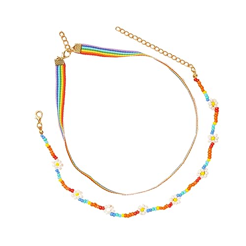 Ipetboom Bunter Perlen Choker Halskette für Damen Teiliges mit Mehrlagigem Design Modischer Strand Schmuck für Sommer für Partys Urlaub Alltägliches Ipetboom Bunter Perlen Choker Halskette für Damen Teiliges mit Mehrlagigem Design Modischer Strand Schmuck für Sommer für Partys Urlaub Alltägliches von Ipetboom