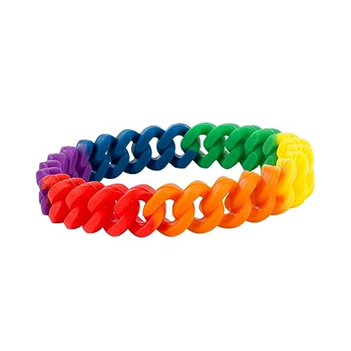Ipetboom Buntes Silikonarmband Regenbogen Armband Umweltfreundlichem Silikongel und Langlebig Verstellbares Unisex für Mädchen Frauen Männer Modisches Accessoire für Alltag und Party von Ipetboom