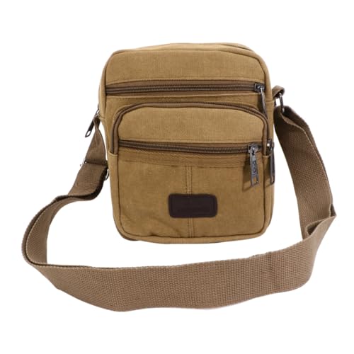 Ipetboom Canvas Single Shoulder Bag für Herren Kleine Kapazität Verstellbarer Schultergurt Robustes Canvas Material Praktische Fronttasche mit Reißverschluss Lässige Umhängetasche für von Ipetboom