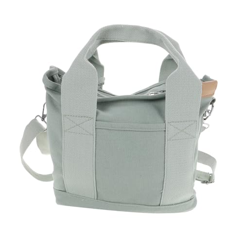 Ipetboom Canvas Tote Bag Damen Mehrlagige Umhängetasche mit Verstellbarem Schultergurt Vielseitige Handtasche aus Robustem Canvas für Arbeit Shopping Reisen Alltag von Ipetboom