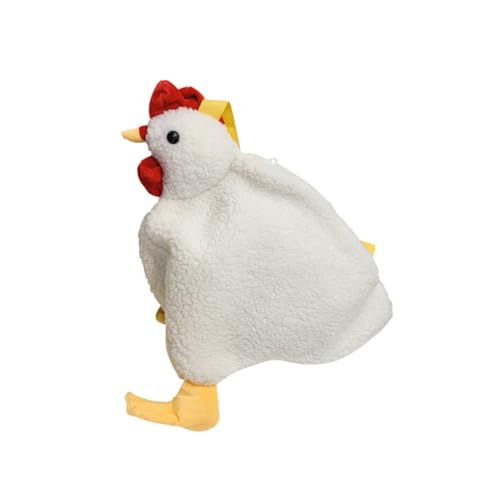 Ipetboom Cartoon Chicken Schultertasche Plüsch Umhängetasche Damen Tasche Weiß Weiches Material Kompakt Tragbar Für Party Alltag von Ipetboom