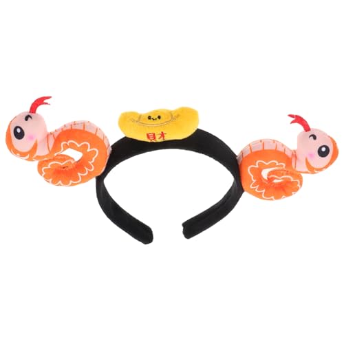 Ipetboom Cartoon Plüsch Schlangen Bekleidungs Stirnband Frühlingsfest Haar Accessoire Lustiges Festliches Accessoire Schlangen Kopfbedeckung Kopfbänder Chinesische Neujahrs von Ipetboom