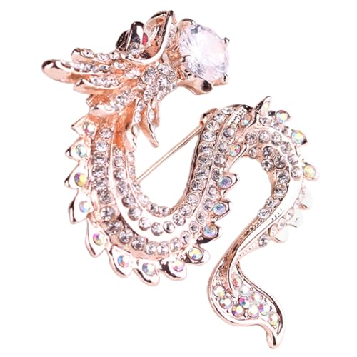 Ipetboom Chinesische Dragon Brosche für Frauen Metall Anstecknadel mit Drachenmotiv Eleganter Asiatischer Schmuck für Party Hochzeit Muttertag Geburtstag von Ipetboom