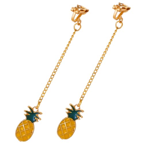 Ipetboom Clip Ohrringe Damen Ananas Design Ketten Baumeln Modeschmuck Legierung Elegant Für Alltag Geburtstag Hochzeit von Ipetboom