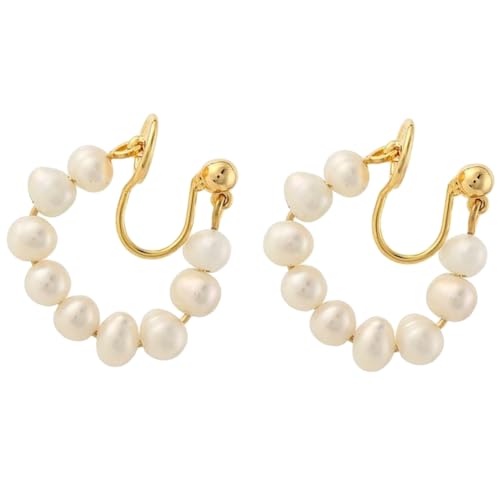 Ipetboom Clip Perlenohrringe Damen Ohrmanschette Piercing Leicht Faux Perlen Ohrclips Schmuck für Frauen Freundin Mutter Braut von Ipetboom