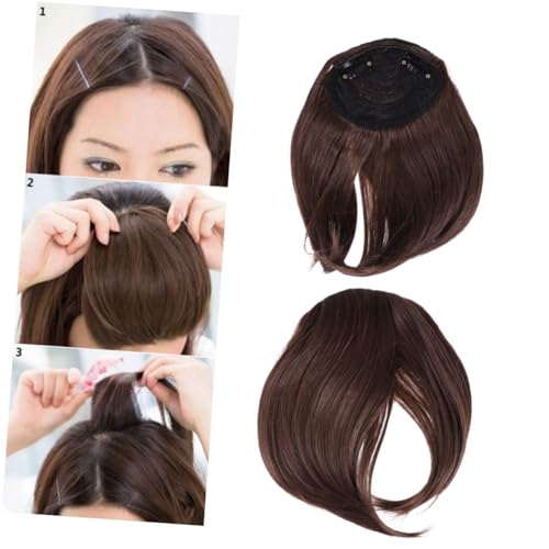 Ipetboom Clip in Front Hair Bangs Haarverlängerung für Frauen und Mädchen Verstellbare Synthetische Perücke mit Natürlichem Look Hitzebeständiger Atmungsaktiver Ponytail in Farbton von Ipetboom