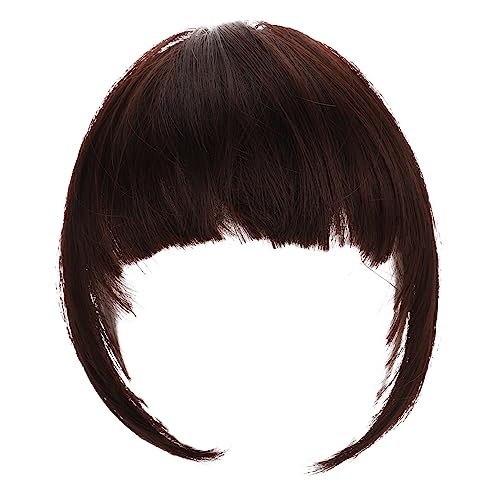 Ipetboom Clip Haartressen Für Frauen Natürliche Nahtlose Haarfransen Aus Chemischen Fasern Für Alltag Partys Und Hochzeiten Einfache Anwendung Und Realistische Wirkung Tiefe Braunfarbe von Ipetboom