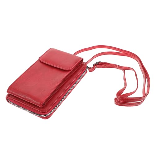 Ipetboom Crossbody Women's Brieftasche Geldbeutel Münze Handtaschen für Frauen täglich Geldbörsen Cash Bag Handytasche Geldbörse Frauen Geldtasche Polyester rot von Ipetboom